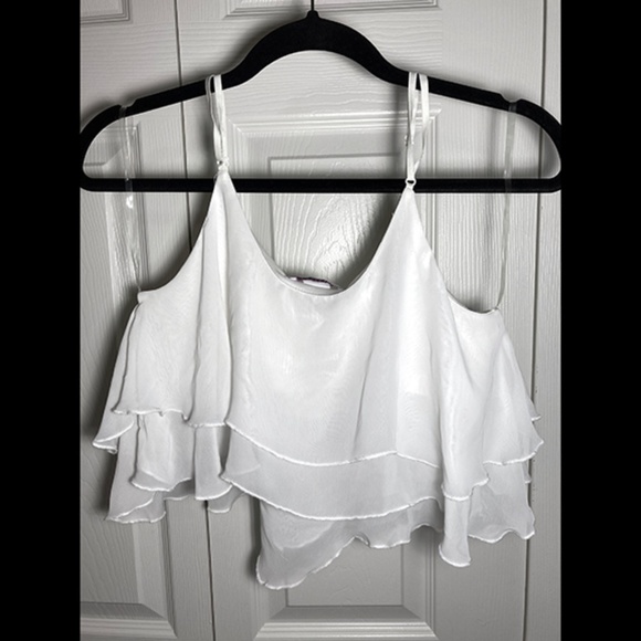 NWOT BODY CENTRAL--CHIFFON CROP TOP - Picture 2 of 4